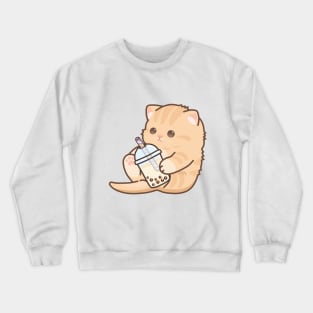 Baby Kitten Loves Boba! Crewneck Sweatshirt